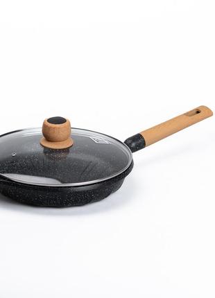 Алюмінієва каструля 2,8 л мармурова з антипригарним покриттям ø 28 см чорна mgc