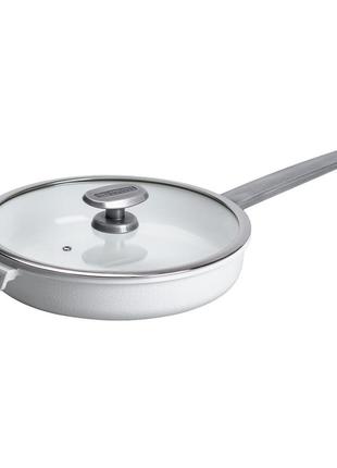 Алюминиевая сковорода с керамическим антипригарным покрытием 3,2 л ø 28 см белая mgc