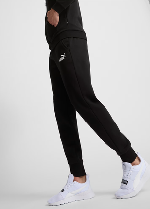 Черные мужские штаны на флисе puma legginsy essentials logo men's pants новые оригинал из сша