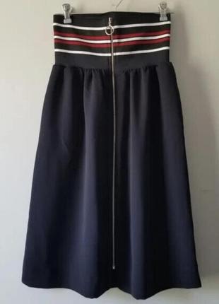 Zara basic юбка миди,на молнии,с карманами, размер s2 фото