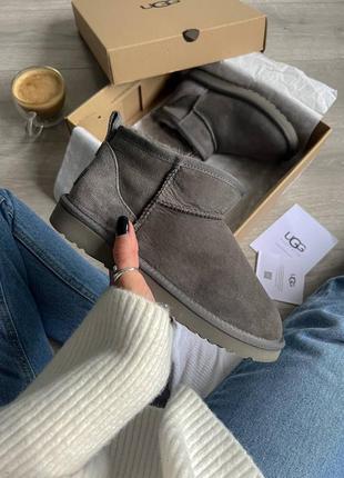 Ультра мини угги ugg ultra mini grey
