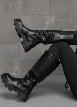 Женские сапоги трубы fanci black