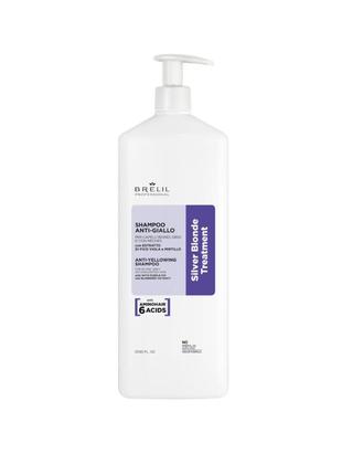 Шампунь антижелтизна brelil anti-yellow shampoo silver blonde 1000 ml
