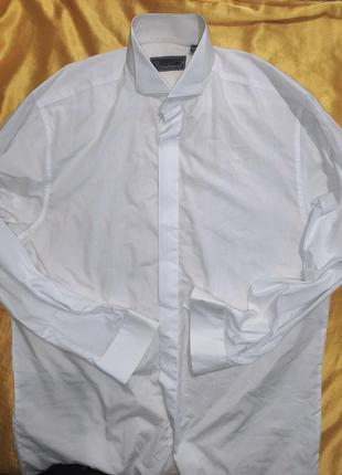 Стильная нарядная деловая рубашка под фрак смокинг воротник под бабочку roadsword.хл7 фото