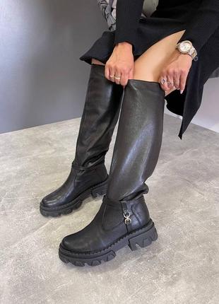 Кожаные женские сапоги осень/зима,36-41