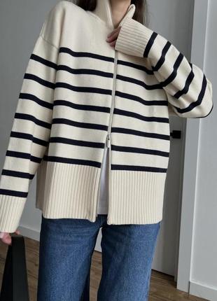 Кардиган в смужку zara / кардиган в полоску зара