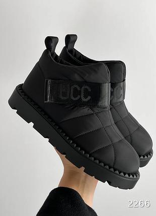 Черные женские зимние дутики ботинки ботинки из плащевки женские зимние хайтопы дутики