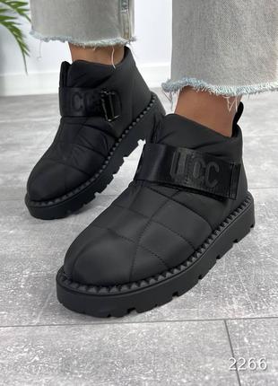 Черные женские зимние дутики ботинки ботинки из плащевки женские зимние хайтопы дутики