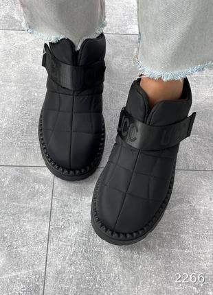 Черные женские зимние дутики ботинки ботинки из плащевки женские зимние хайтопы дутики