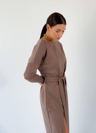 Базовое платье с разрезом хлопок