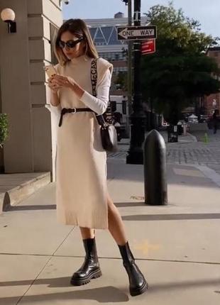Трикотажное платье свободного кроя h&m 2024