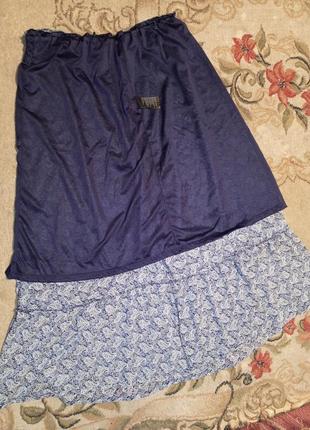 Летняя,лёгкая,"шифоновая",длинная,бохо юбка с оборкой,большого размера,esmara6 фото