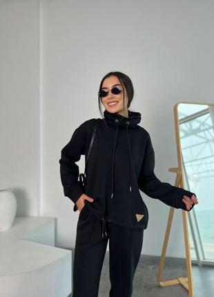 Спортивный костюм свитер с горловиной и широкие брюки трехнить пенье на флисе не скатывается7 фото