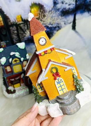 Будиночки 3 шт  новорічне містечко декорація домики різдвяна декорація дом3 фото