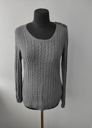 Базовый свитер в косички xl р от massimo dutti