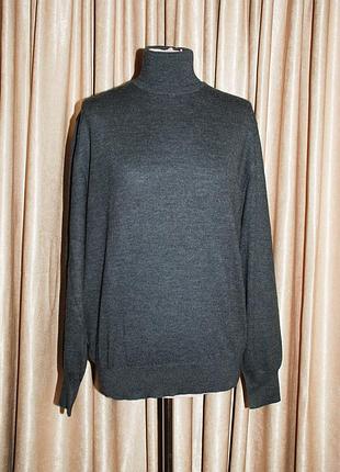 Состояние нового серый базовый гольф мерино меринос мериносовая шерсть воротник с отворотом