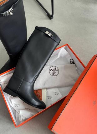 Сапоги ботфорты кожаные в стиле hermes5 фото