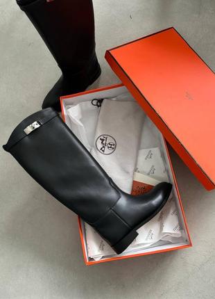 Сапоги ботфорты кожаные в стиле hermes4 фото