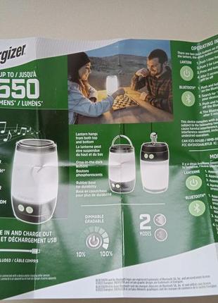 Кемпинговый фонарь energizer с динамиком bluetooth. из сша. оригинал6 фото