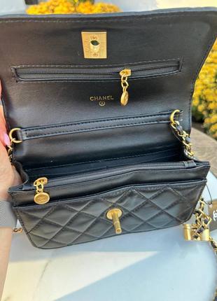 Сумка клатч в стиле chanel стоьбана на золотом цепочке кожаная8 фото