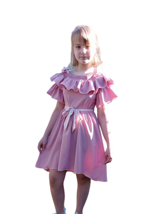 Платье розовое шикарное детское🌸5 фото