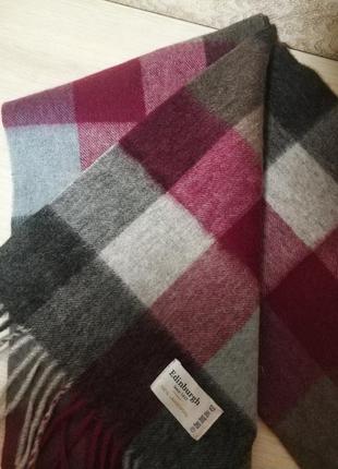 Edinburgh since 1437 lambswool трендовых цветах теплый шарф шарфик клетка шерсть 100...