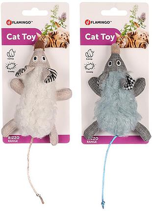 Flamingo rizzo mouse фламинго риццо мышь шуршащая игрушка с кошачьей мятой для котов