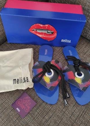 Новые босоножки melissa шлёпки сланцы вьетнамки мелисса принт яркие сердце сандалии2 фото