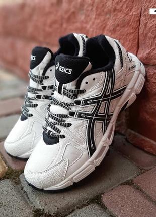 Asics gel kahana 8 білі з чорним кросівки ботінки сапоги теплі низькі асікс зимові осінні євро зима термо шкіряні шкіра відмінна якість жіночі