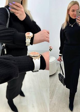 Костюм с юбкой теплый10 фото