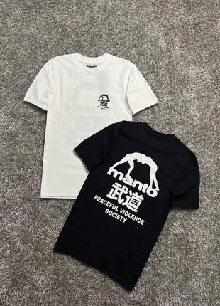 Чоловіча футболка manto classic чорна бавовняна манто з принтом