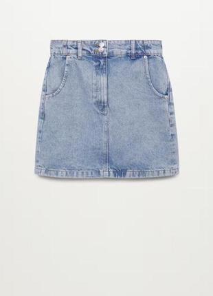 Джинсова спідниця, юбка джинсовая, спідничка джинс mango слоучі висока посадка marion3 фото