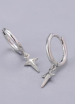 Серьги подвески серебро 925 покрытие сережки