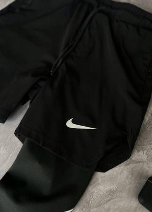 Мужские спортивные шорты nike черные2 фото