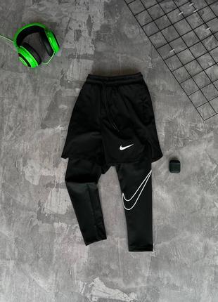 Мужские спортивные шорты nike черные5 фото