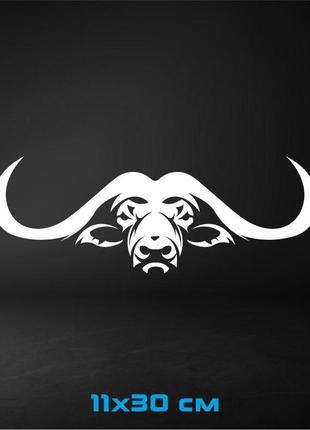 Вінілова наклейка на авто буйвол 11х30 см