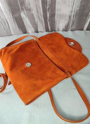 Кожаная сумка sandro paris. сумка из натурального замша.4 фото