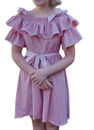 Платье розовое шикарное детское🌸9 фото