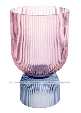 Стеклянная ваза ariadne "carol" ø16x26см, розовый с голубым
