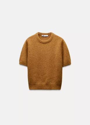 М'який топ гірчичний альпака zara new