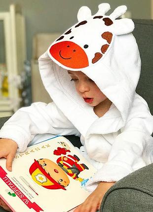 Теплый махровый детский халат