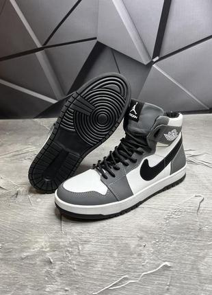 Зимние мужские ботинки jordan grey black (мех) 40-43