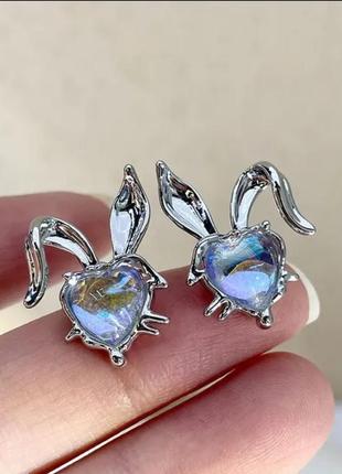 Серьги сережки зайка