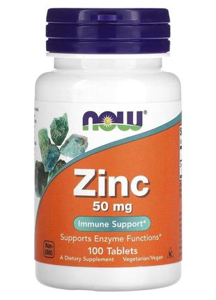 Цинк глюконат now foods zinc 50 мг 100 таблеток