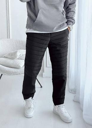 Утепленные штаны черного цвета staff ap black
