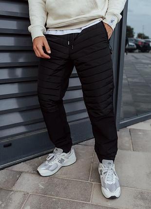 Черные утепленные штаны для мужчин staff ap microfleece black