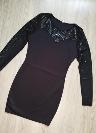 Платье чёрное с сеткой рs/m