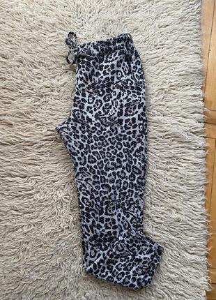 Теплые пижамные домашние штаны пижама леопардовый принт f&amp;f