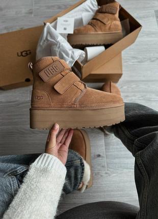 Угги угг уггі ugg neumel platform boots in chestnut