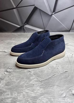 Зимние мужские лофери blue(байка) 40-41-42-43-44-45